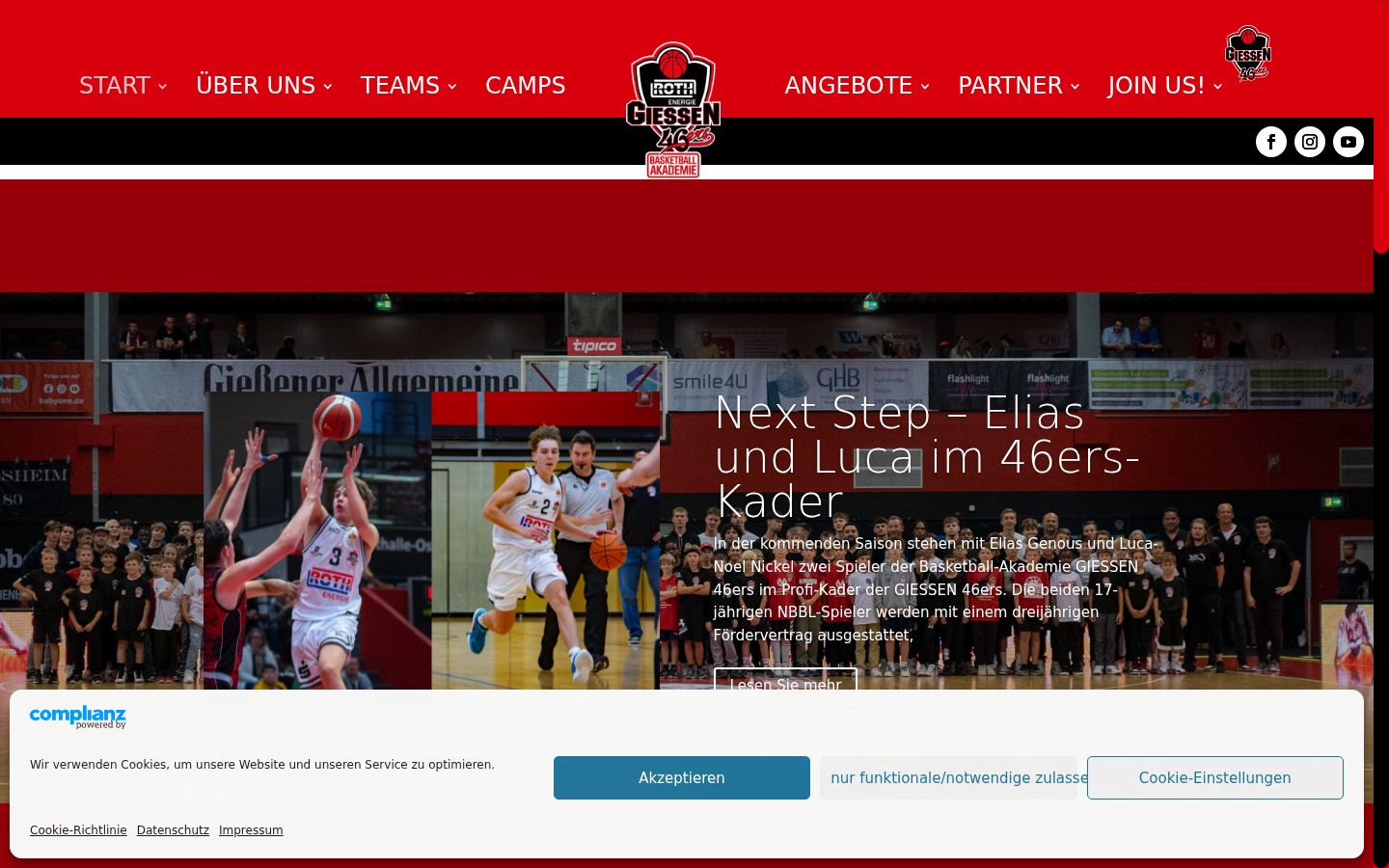 Screenshot des Einwilligungsbanners vor jeglicher Interaktion