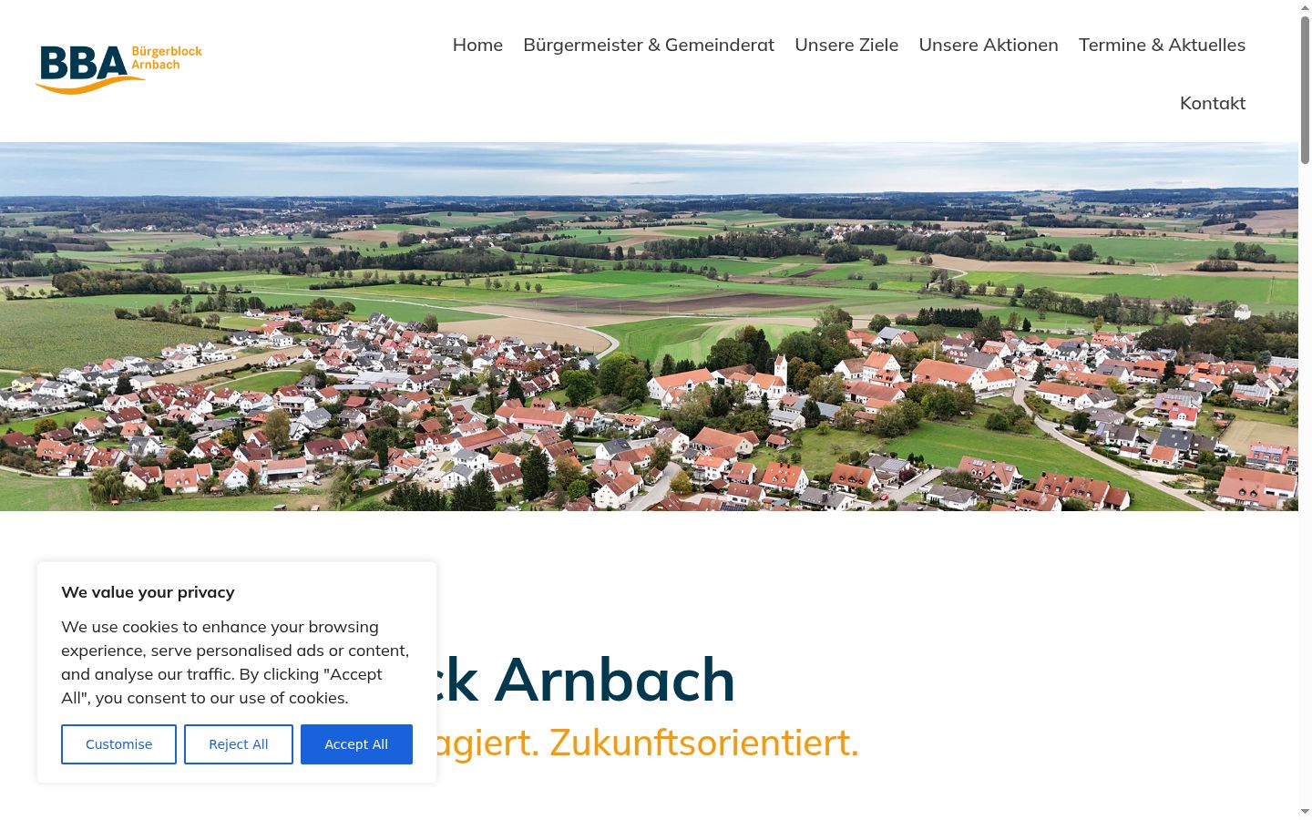 Screenshot of the consent banner shown before any interaction