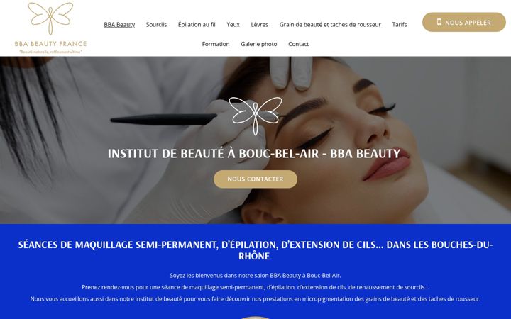 Screenshot of bba-beauty.fr