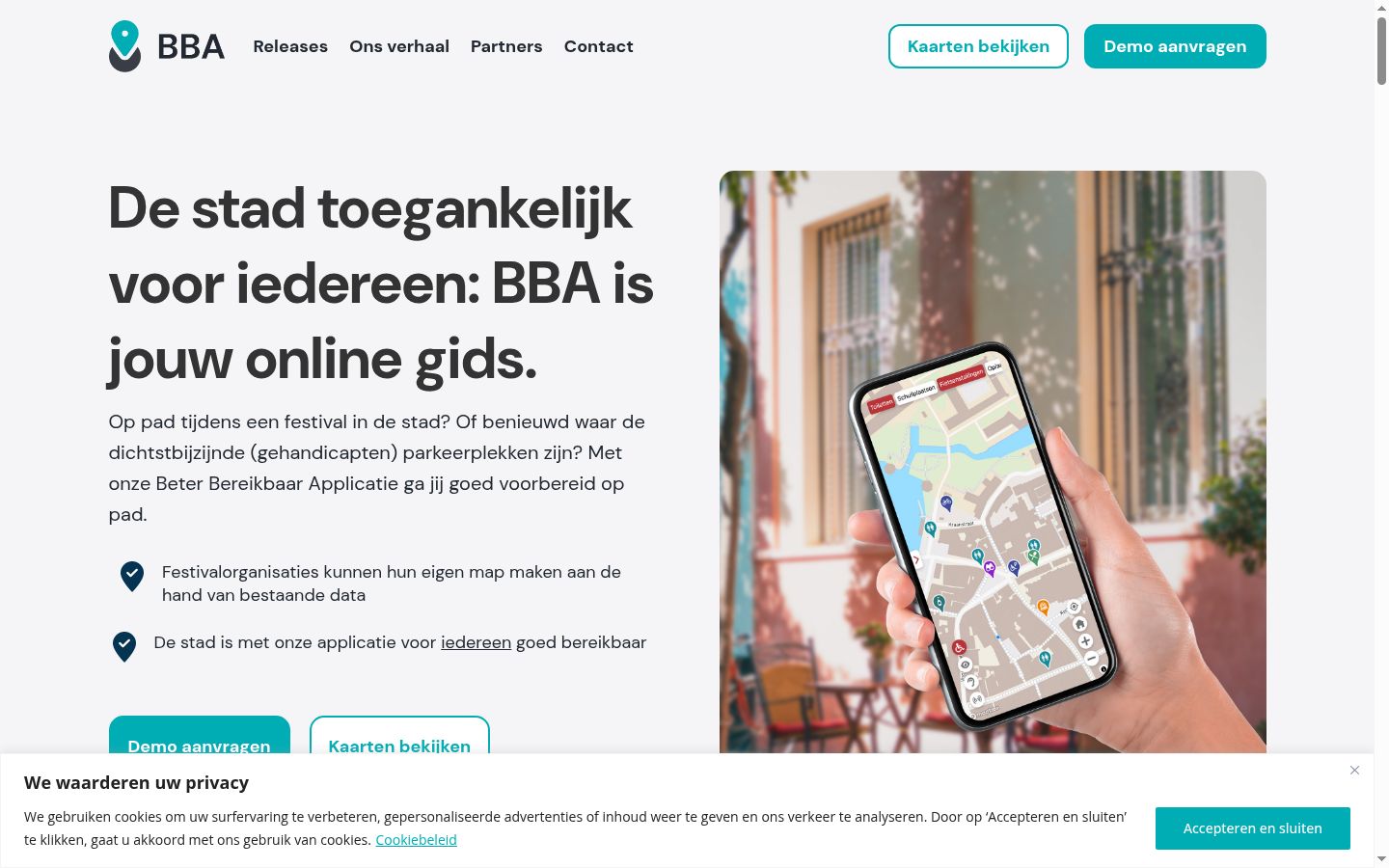 Screenshot of the consent banner shown before any interaction
