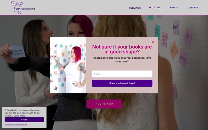 Screenshot of bbabookkeeping.com