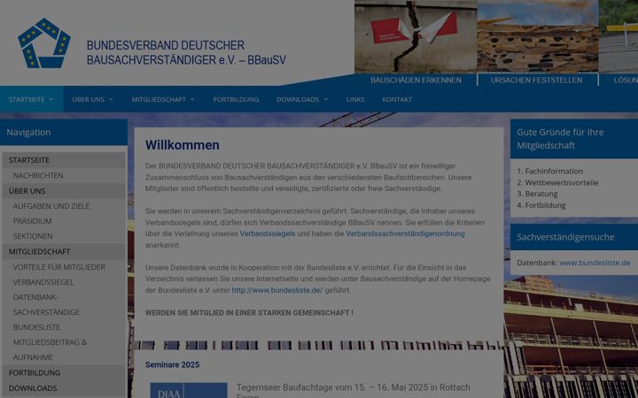 Snímek obrazovky bbausv.de