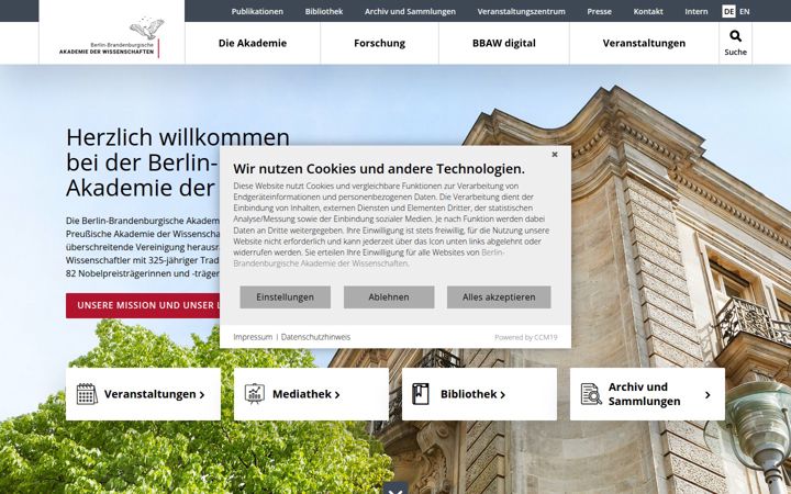 Screenshot of bbaw.de