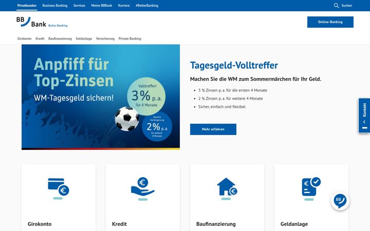 Screenshot of bbbank.de
