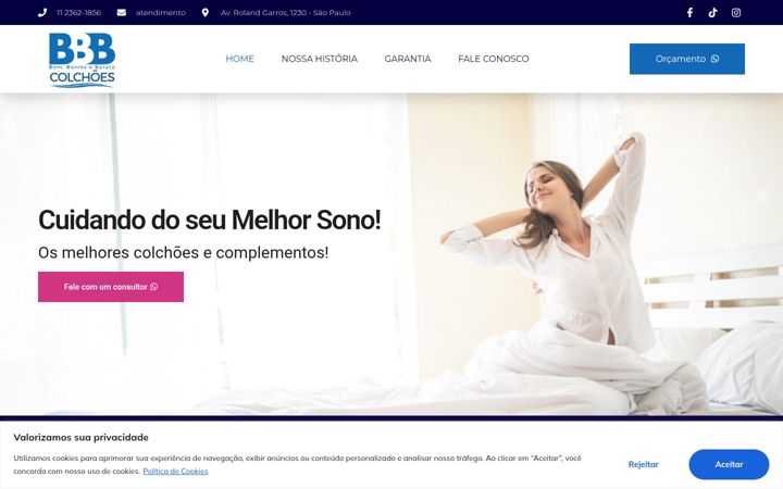 Screenshot of bbbcolchoes.com.br