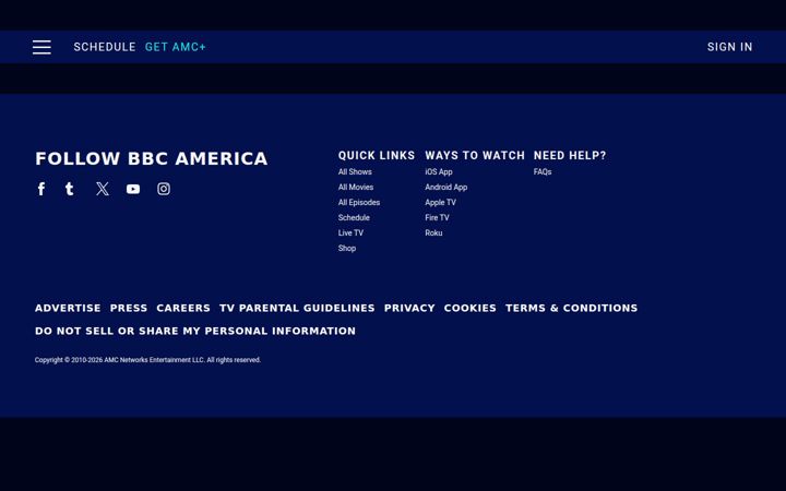 Screenshot of bbcamerica.com