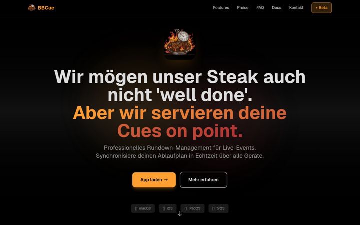 Screenshot of bbcue.app