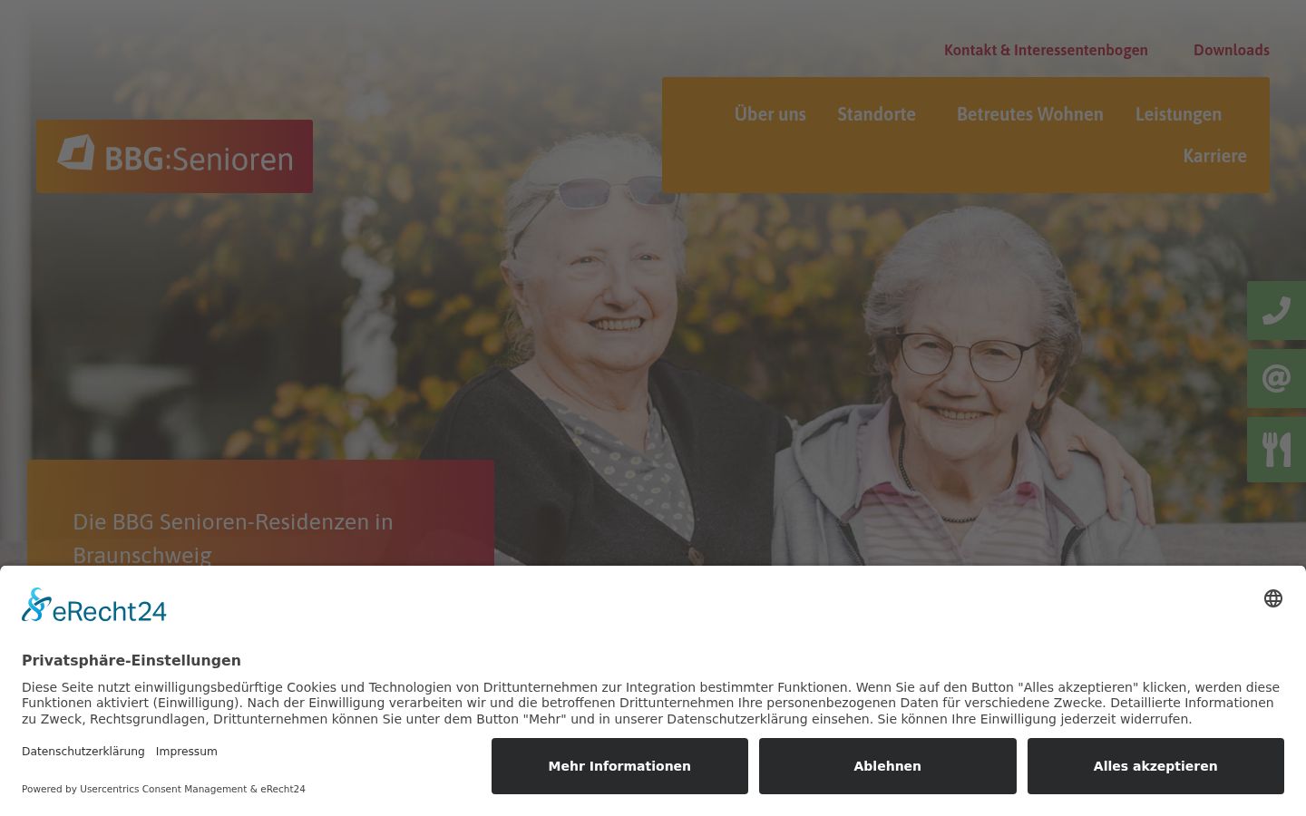 Screenshot des Einwilligungsbanners vor jeglicher Interaktion
