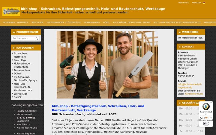 Screenshot of bbh-shop.de