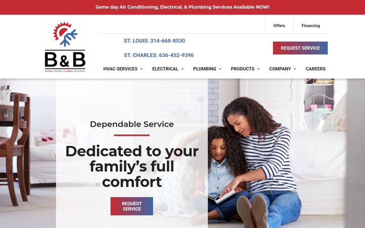 Screenshot of bbheatingcooling.com