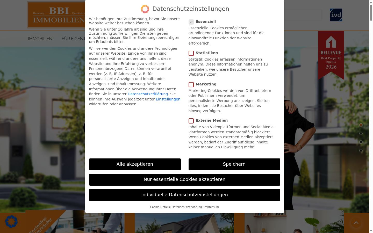 Skærmbillede af samtykkebanneret, som det blev vist før nogen interaktion