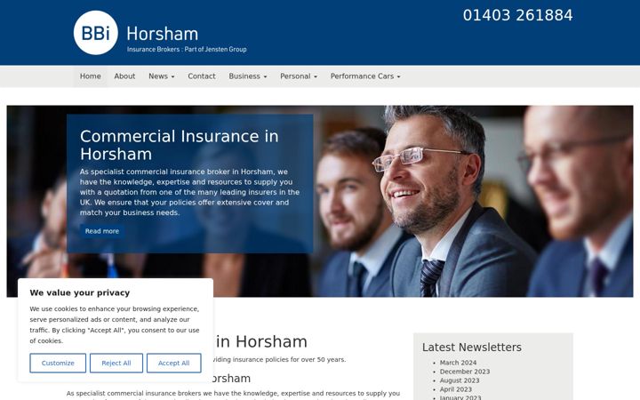 Screenshot of bbihorsham.com