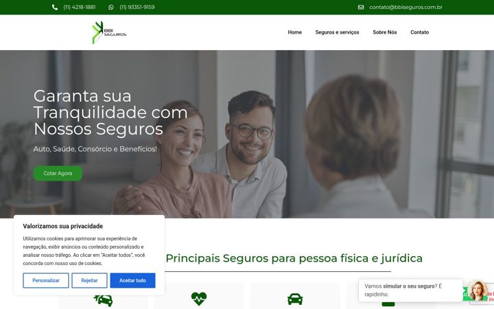 Snimka zaslona za bbiseguros.com.br