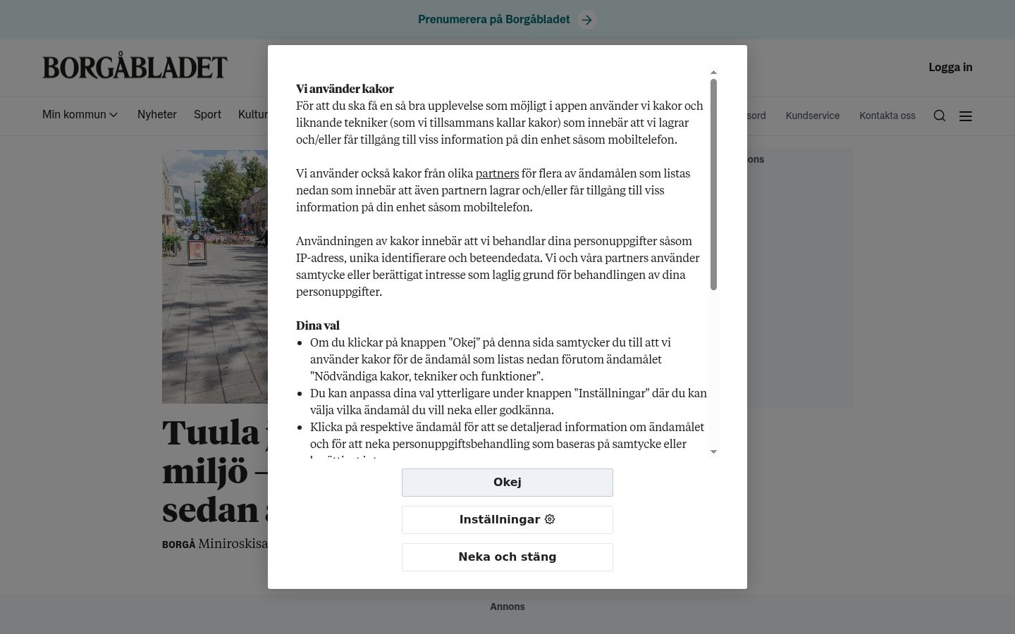Captură de ecran a bannerului de consimțământ afișat înainte de orice interacțiune