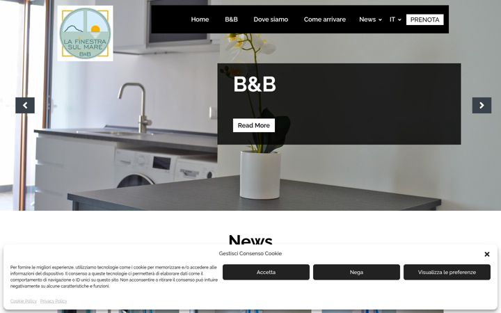 Screenshot of bblafinestrasulmaremilazzo.com