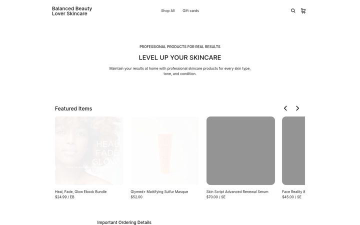 Screenshot of bblskincare.com
