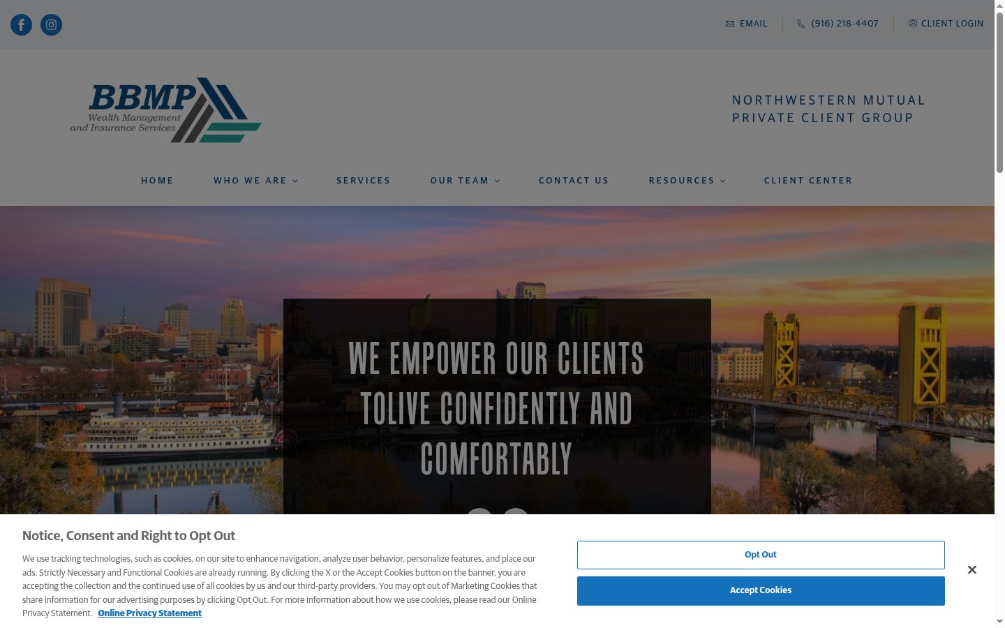 Screenshot of the consent banner shown before any interaction