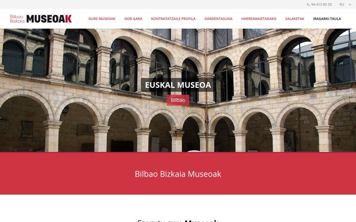 Screenshot of bbmuseoak.eus