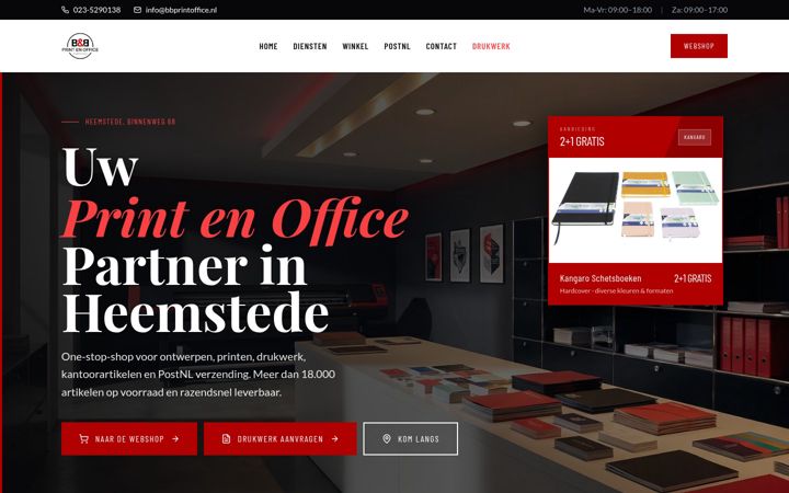 Kuvakaappaus sivustosta bbprintoffice.nl