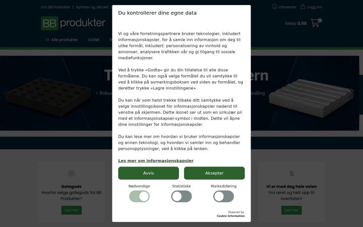 Screenshot of bbprodukter.no