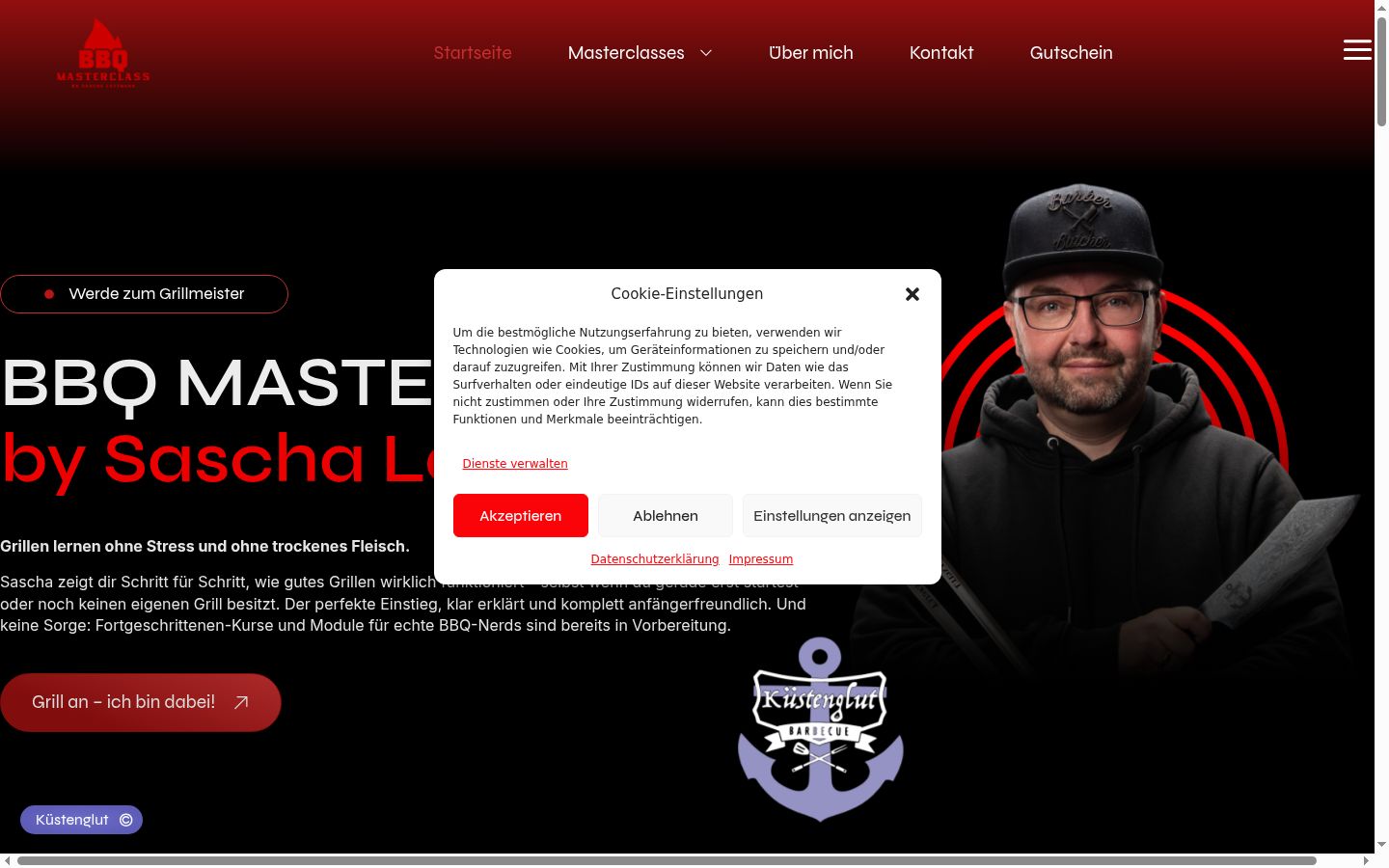 Screenshot del banner di consenso mostrato prima di qualsiasi interazione
