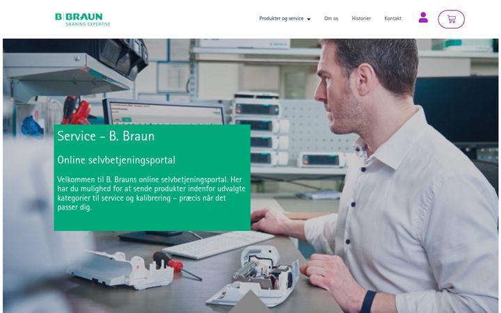 Captură de ecran a bbraunrepair.dk