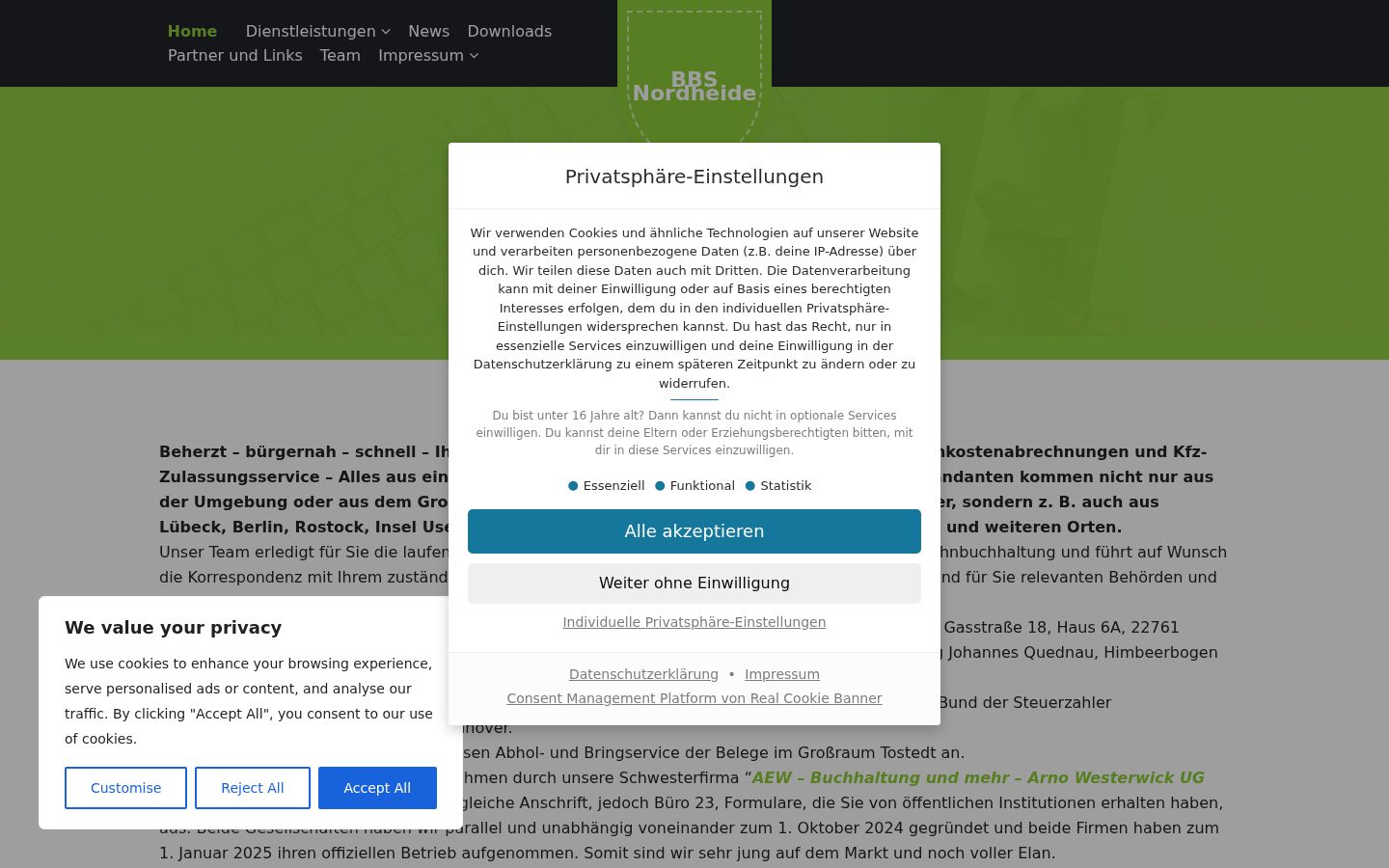 Screenshot del banner di consenso mostrato prima di qualsiasi interazione