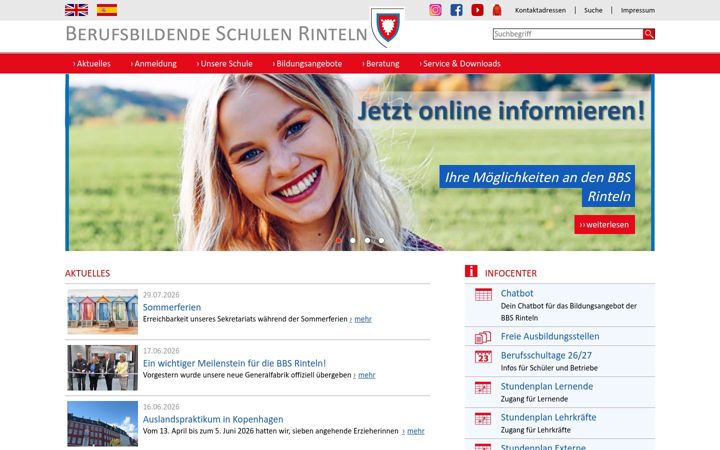 Snímek obrazovky bbs-rinteln.de