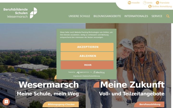Screenshot of bbs-wesermarsch.de