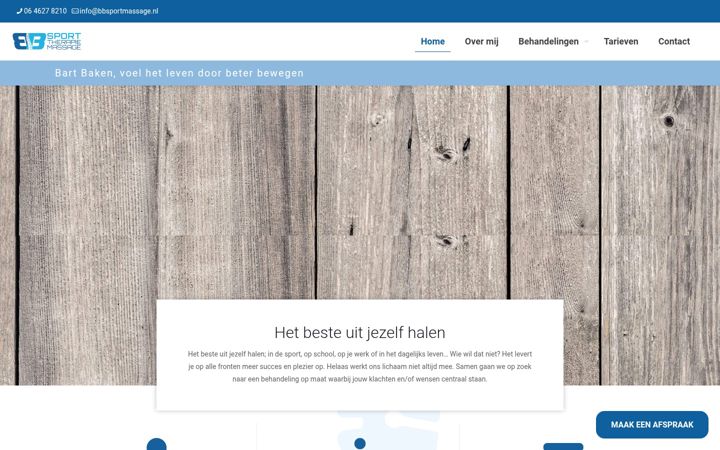Skjermbilde av bbsportmassage.nl