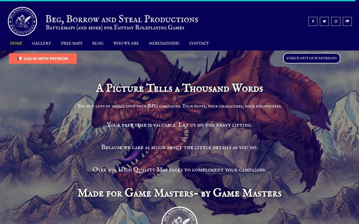 Screenshot of bbsproductionsmaps.com