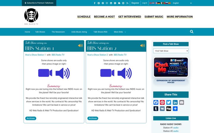 Kuvakaappaus sivustosta bbsradio.com