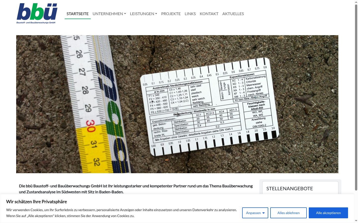 Screenshot des Einwilligungsbanners vor jeglicher Interaktion