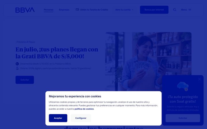 Screenshot of bbva.pe