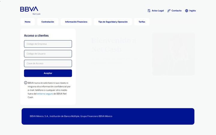 Screenshot of bbvanetcash.mx