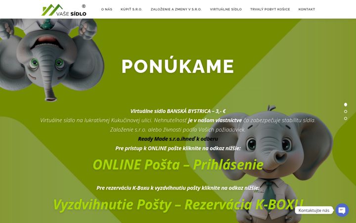 Screenshot ta' bbvirtualnesidlo.sk
