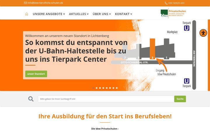 Screenshot of bbw-berufliche-schulen.de