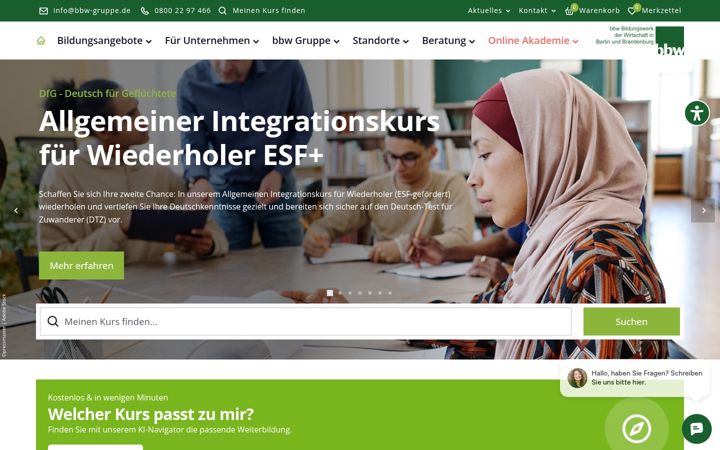 Posnetek zaslona bbw-gruppe.de