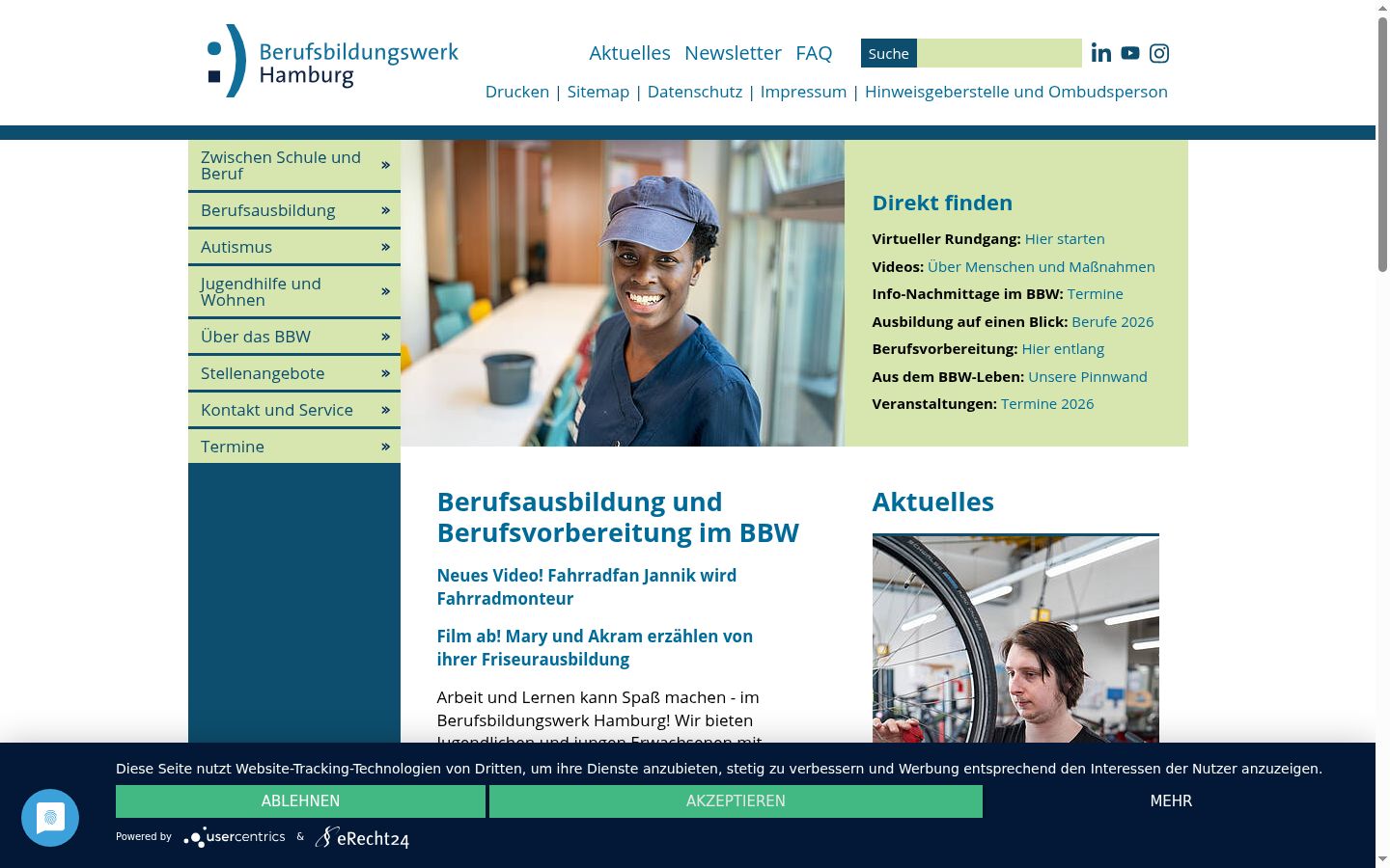 Screenshot del banner di consenso mostrato prima di qualsiasi interazione