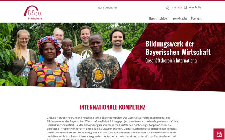 Screenshot of bbw-international.com