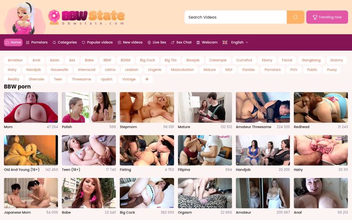 Screenshot of bbwstate.com