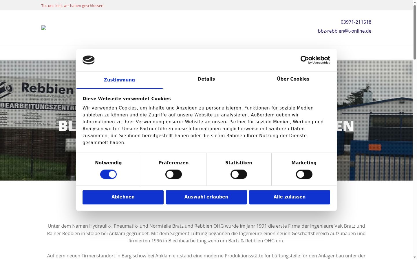 Screenshot del banner di consenso mostrato prima di qualsiasi interazione
