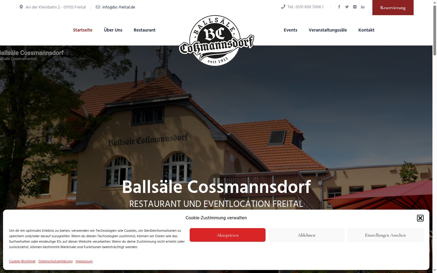 Screenshot van de toestemmingsbanner zoals getoond vóór enige interactie
