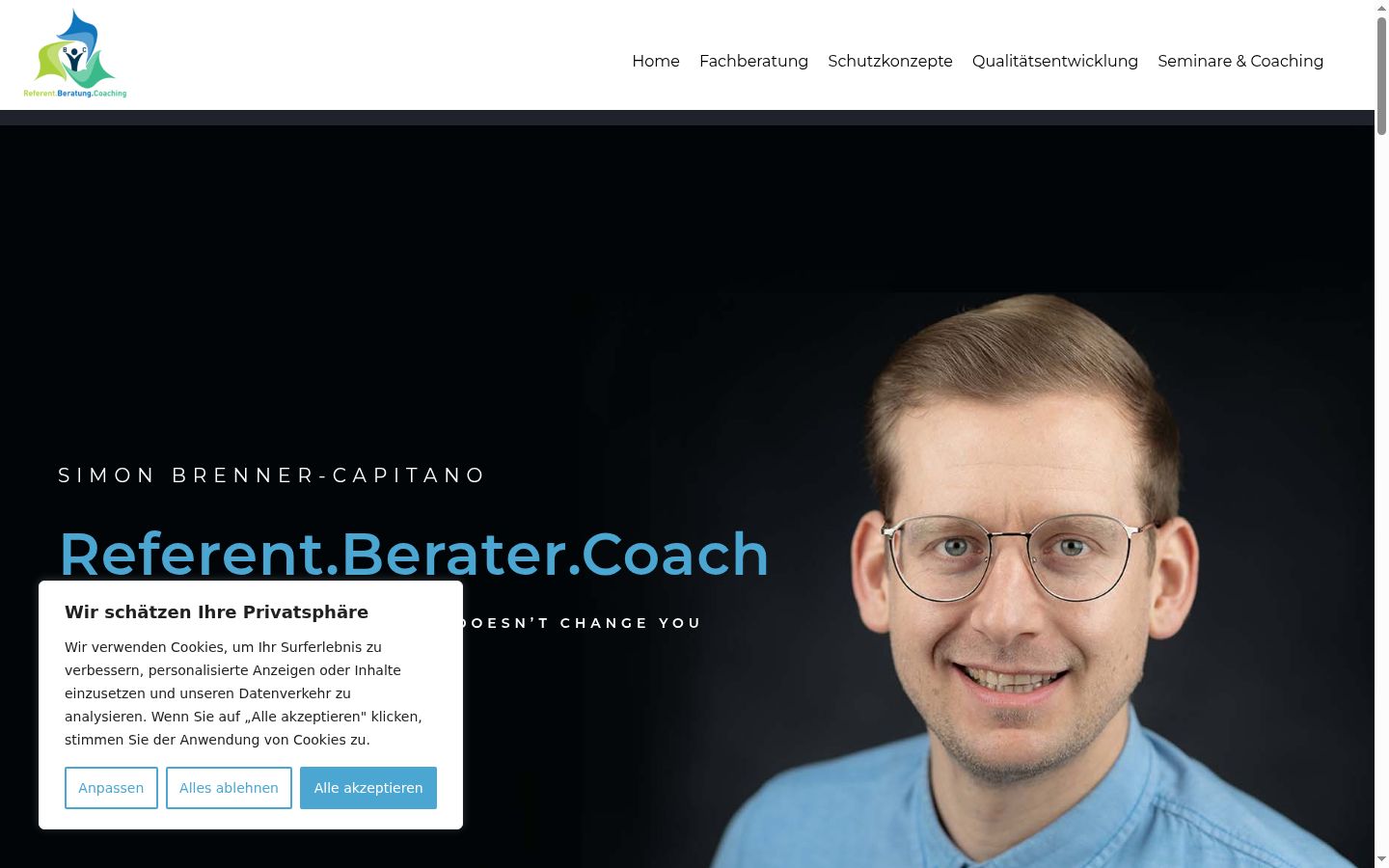 Screenshot del banner di consenso mostrato prima di qualsiasi interazione