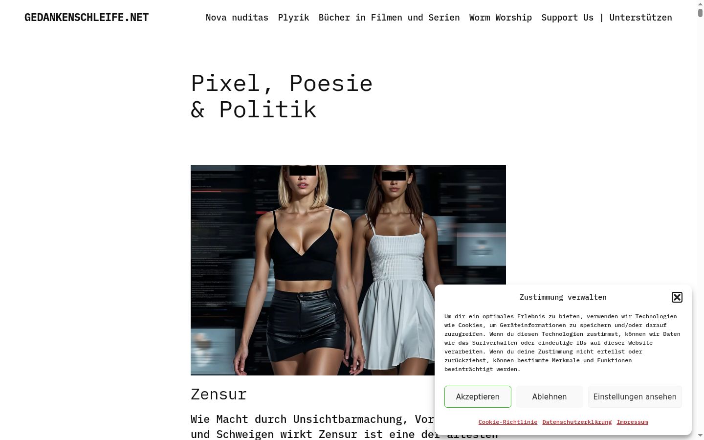 Screenshot del banner di consenso mostrato prima di qualsiasi interazione