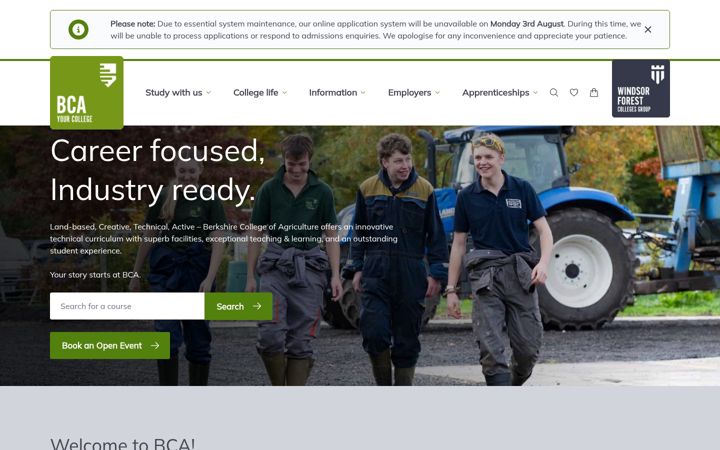 Screenshot of bca.ac.uk