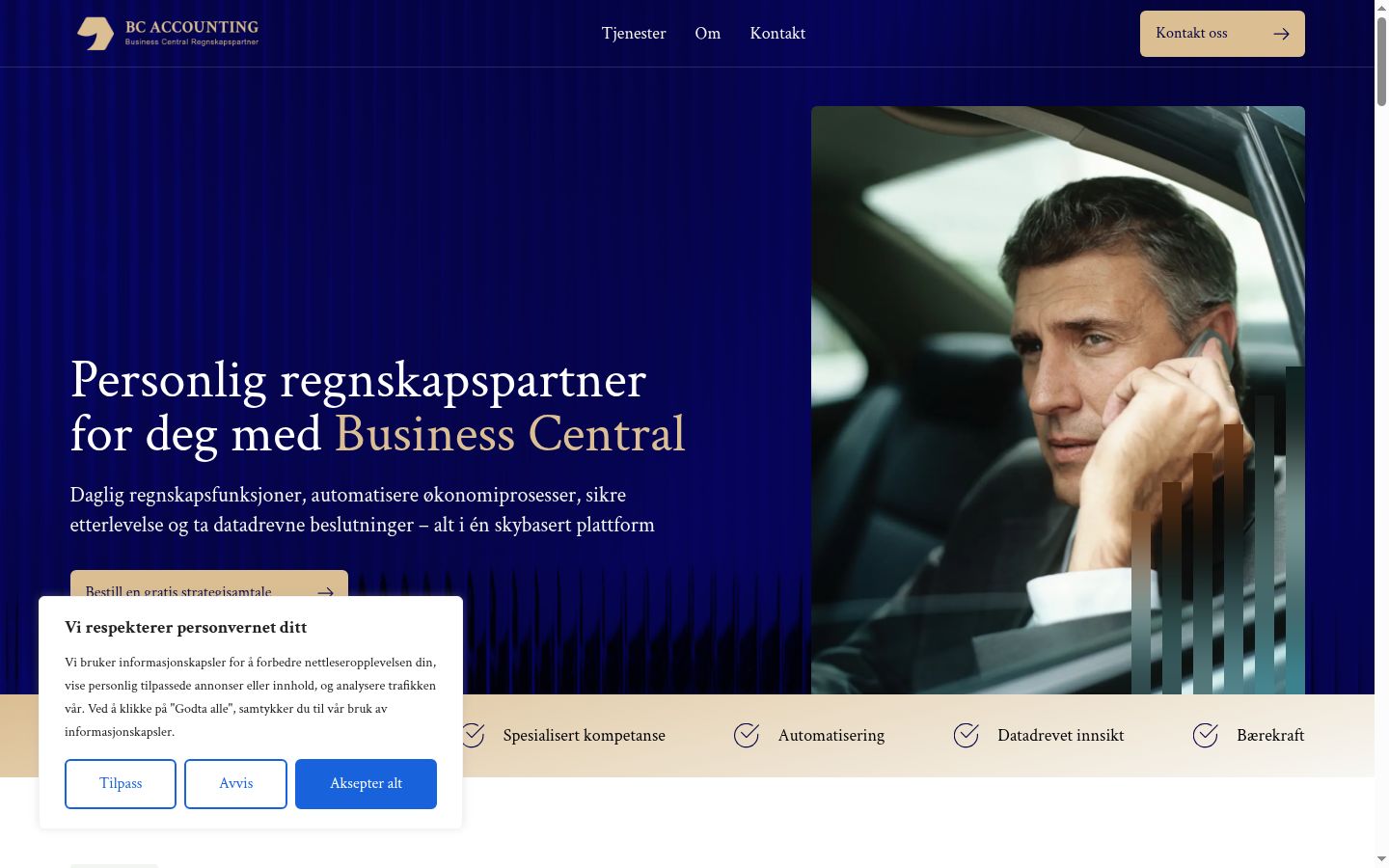 Screenshot of the consent banner shown before any interaction