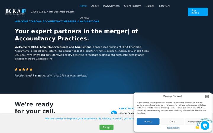 Screenshot of bcamergers.com