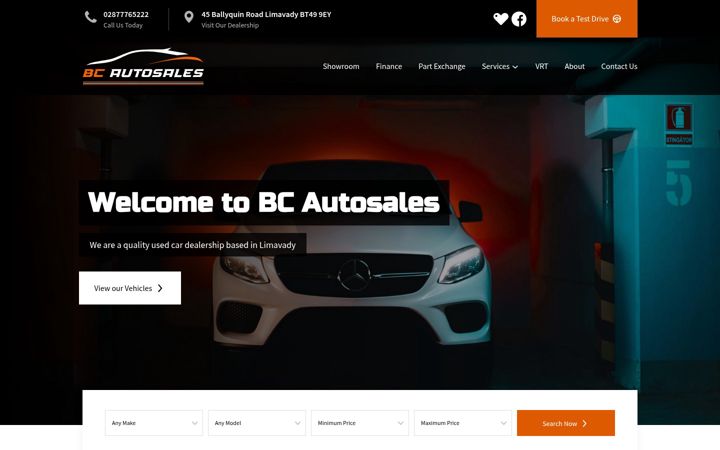 Screenshot of bcautosalesni.com