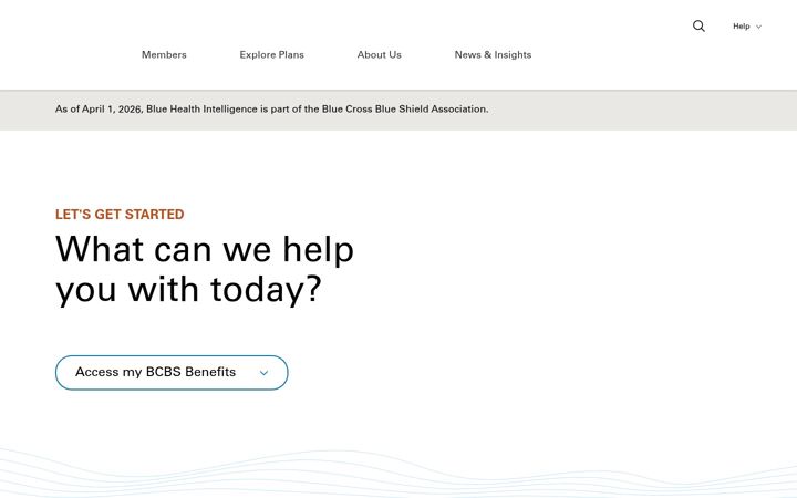Zrzut ekranu bcbs.com